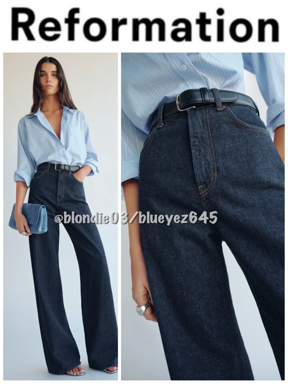 Reformation Cary High Rise Slouchy Wide Leg Jeans 26 NWOT